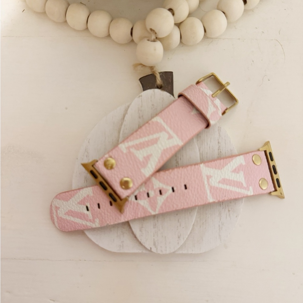 Louis Vuitton Pink and Gold Watch Strap